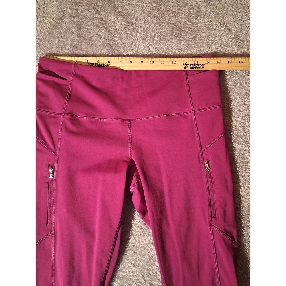 Lululemon Athletica Womens Purple Crop Leggings High Rise Side Pockets, Leggings - Picture 2 of 9
